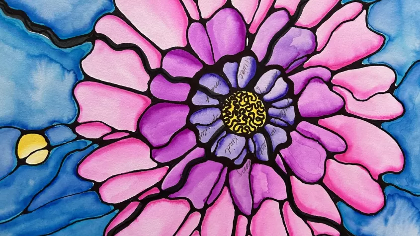 abstract drawing of a flower
