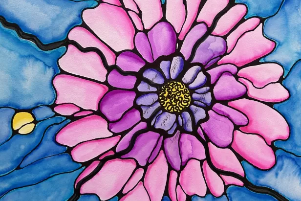 abstract drawing of a flower
