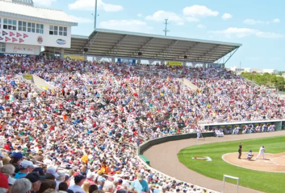 Twins spring training facility during a game