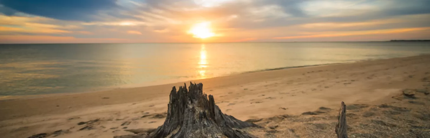 Relaxing sunset on the beach